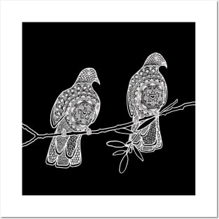 A Pair of Doves (Design on Front) Posters and Art